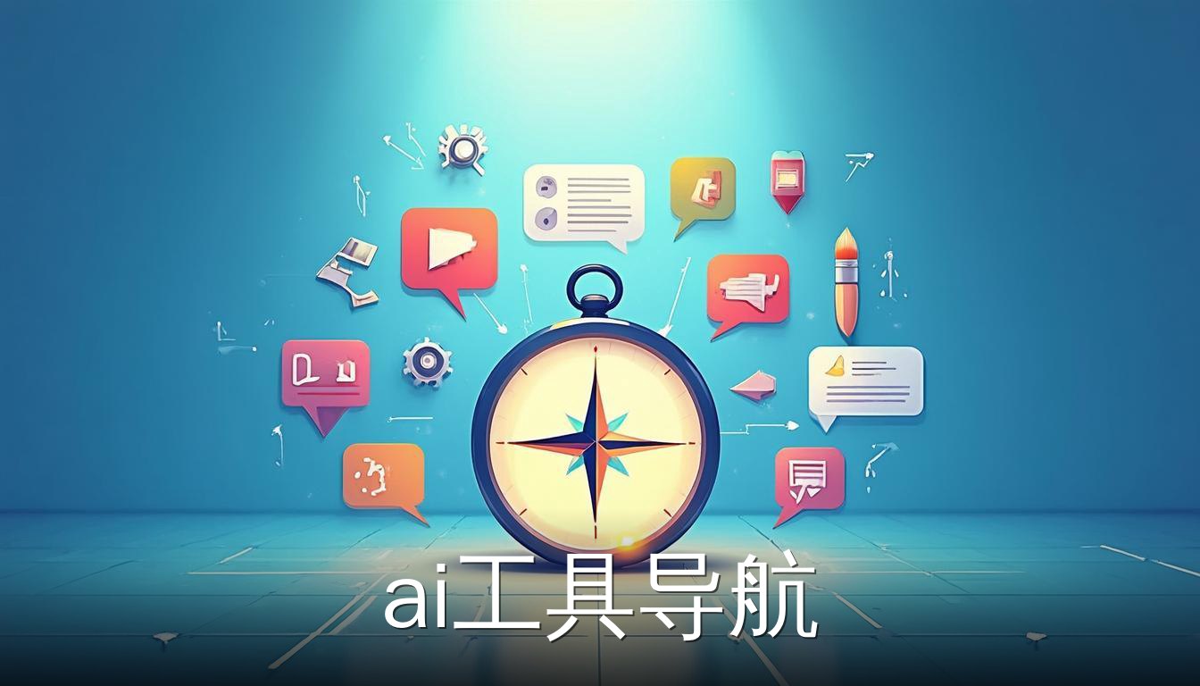 AI工具导航指南针和多种工具图标，帮助用户选择合适的人工智能工具